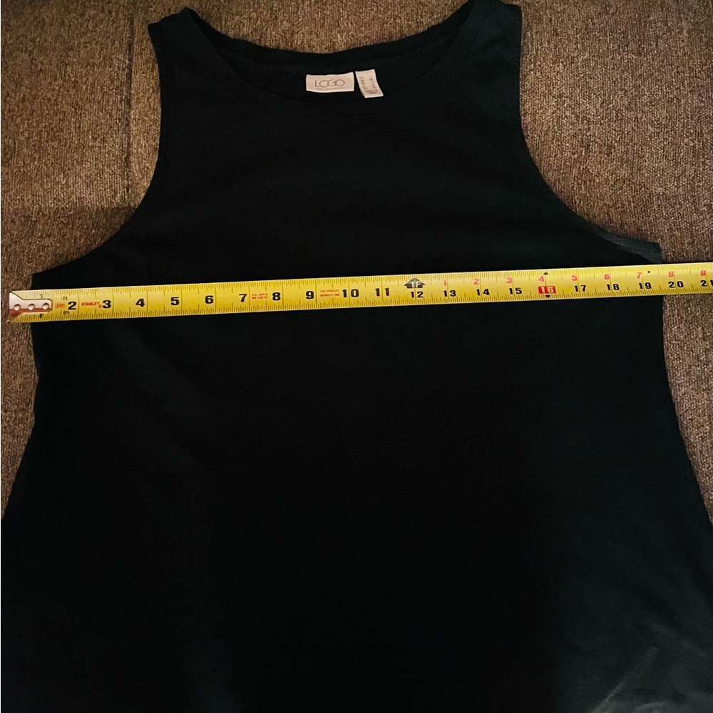 LOGO by Lori Goldstein Black Dress with Flounce Hem - Picture 4 of 6